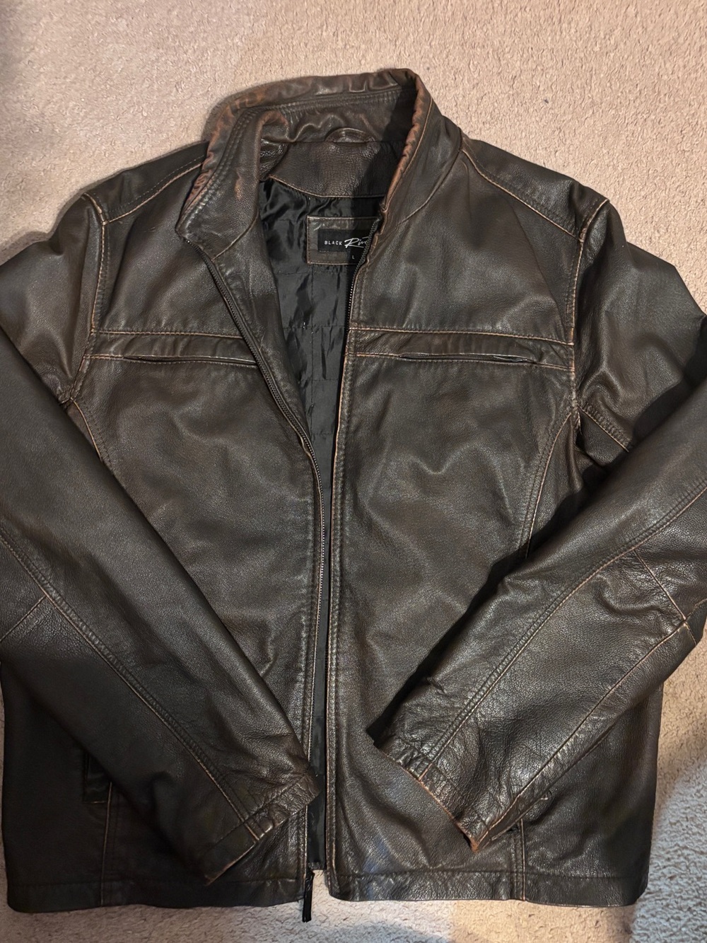 Oversized Brown Men’s Leather Jacket